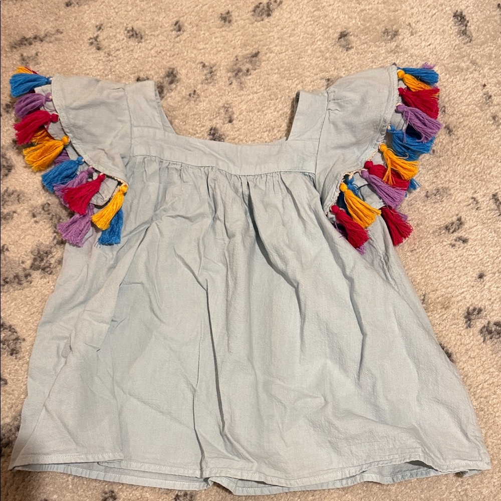 Tucker + Tate Light Blue Top with Tassel Accents